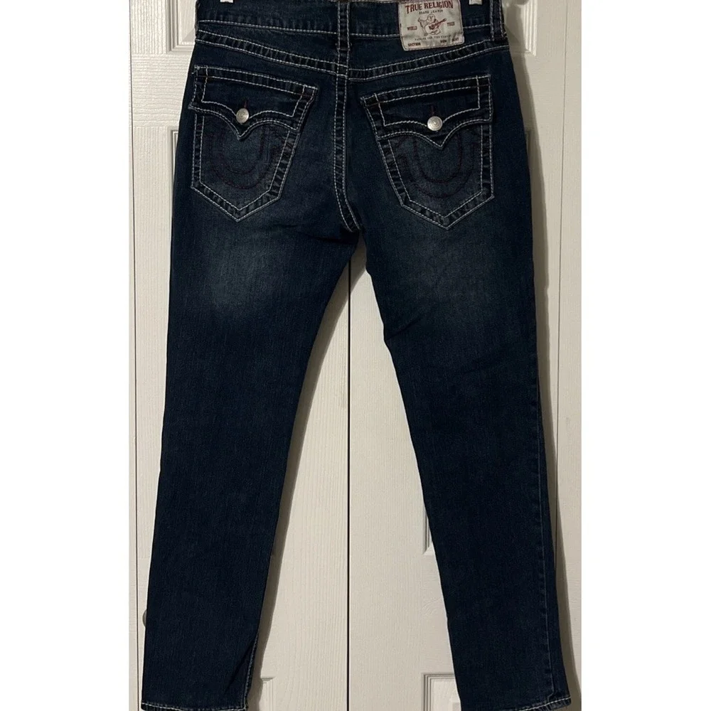 True Religion Men's Rocco Big T Flap Relaxed Skinny Mid Rise Jean SZ 30 (31x30)